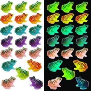 50/20Pc Miniature Frog Figurines Luminous Mini Resin Frog Figures Garden Decor DIY Terrarium Craft for Moss Landscape Decor