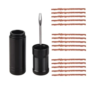 Tubeless Tire Repair Kit for Road & MTB Bikes - Rubber Plug Stopper, Bacon Strips & Insertion Tool for Puncture Fixes