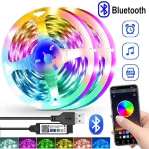 RGB LED Strip Lights USB Smart Bluetooth APP Control Led Flexible Lamp Tape for Room Decoration TV Backlight Diode Decorations
