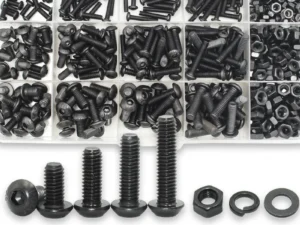 2510p Round Hex Cap Screw Kit M2 M2.5 M3 M4 M5 M6 Black 10.9 Grade Socket Button Head Allen Drive Screws Bolt Nut Washer ISO7380