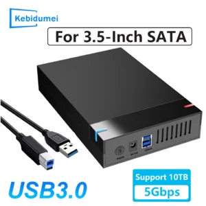 3.5 inch HDD Case USB 3.0 to SATA External Hard Drive Reader Support 10TB Hard Drive Enclosure High Speed Adapter for PC Lapop