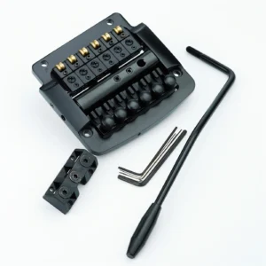 Tremolo Guitar Bridge, Black, Chrome, with String Lock, New