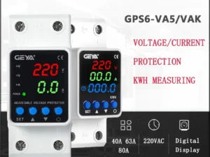 GEYA Din Rail Adjustable Over Voltage Under Voltage Protection Device 40A 63A 80A 220VAC Digital Display Voltage Protector