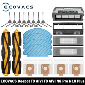 ECOVACS Deebot T8 AIVI / T9 AIVI / N8 Pro AIVI / N9 / N10 Plus Accessories Main Brush, Side Brush, Filter, Dust Bag, HEPA Filter