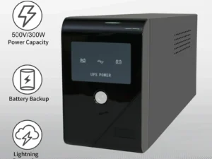 500VA 300W UPS Power Supply 120V Battery Backup Surge Protection with 3 Outlets for Home and Office Computer Anti Power Outage