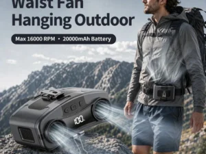 Socoolfan Waist Fan Hanging Outdoor Portable Neck Fan 5/10 Speed Strong Wind for Sports Courier Outdoor Working  10000/20000mAh