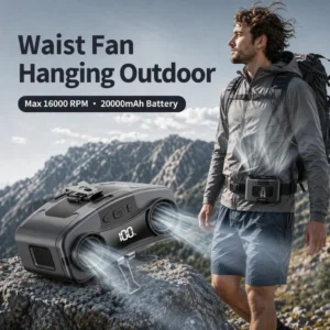 Socoolfan Waist Fan Hanging Outdoor Portable Neck Fan 5/10 Speed Strong Wind for Sports Courier Outdoor Working 10000/20000mAh