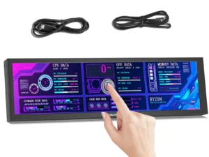 8.8-inch Chassis Secondary Screen 1920*480 Long-shaped LCD Touch Screen with Built-in Stand, AIDA64 Touch Version