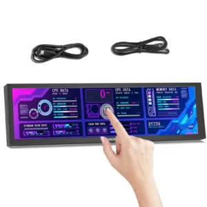 8.8-inch Chassis Secondary Screen 1920*480 Long-shaped LCD Touch Screen with Built-in Stand, AIDA64 Touch Version