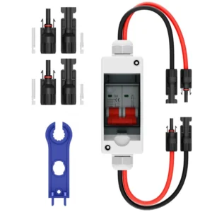 Solar Panel Disconnect Switch, 63A DC 1000V Breaker Box PV Disconnect Switch with IP65 Waterproof Box XT