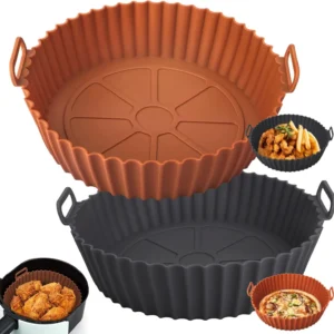 Airfryer Silicone Basket Reusable Baking Tray Silicone Mold for AirFryer Pizza Fried Chicken Basket Air Fryer Liners Accessories