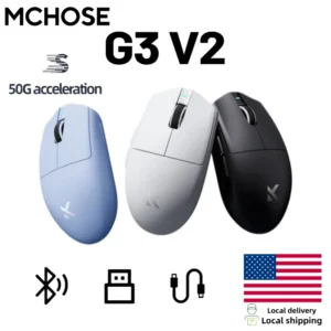 MCHOSE G3 V2 Wireless Gaming Mouse E-sports Lightweight Three Mode Bluetooth PAW3311 High Performance 800mAh Office 59g Mouse
