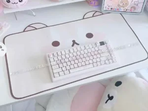 Kawaii Cute Ins Style Mouse Pad Original Cat Oversized Leather Waterproof Desk Pad Office Study Dormitory Computer Keyboard Pad