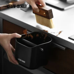 MHW-3BOMBER Espresso Knock Box Set 1.2L Coffee Grounds Bucket with Removable Knock Bar and Clean Brush Barista Accessories