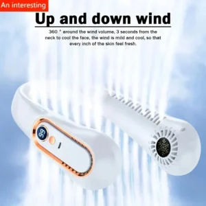 Hanging Neck Fan Digital Display Power Ventilador Bladeless Neckband Fan Portable Mini Air Cooler USB Rechargeable Electric Fans