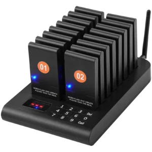 SucceBuy Restaurant Pager System Wireless Range Lineup Waiting Queue Signal Guest Customer Calling Beepers w/Vibration &Flashing