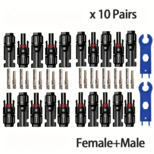 10/20/60/100PCS Photovoltaic Connectors,Solar Cable Connectors, IP67 Waterproof Adapters,DC1000V/30A Used for 2.5/4/6mm2 cables