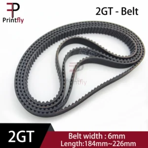 Printfly 2GT 2M GT2 Timing belt Pitch length 184/186/188/190/192/194/196/198/200~218/220/222/224/226 Width 6mm Rubber closed