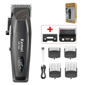 Kemei KM-1856 Electric Rechargeable Best Hair Trimmer Professional Cordless Barber Hair Clipper Trimmer Hair Cutting Machine