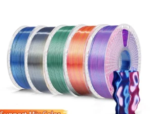 SUNLU 5KG Silk PLA Plus Dual Colors Filament 1KG 1.75mm Pla+ Rabinbow Dual Colors Neatly Wound 3D Filament for 3D Printer
