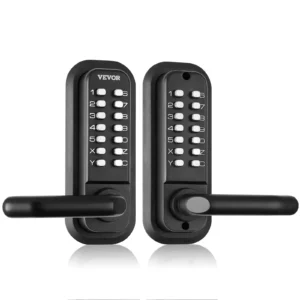 SucceBuy Mechanical Keyless Entry Door Lock Single/Double -Sided 14 Digit Keypad and Handle Embedded