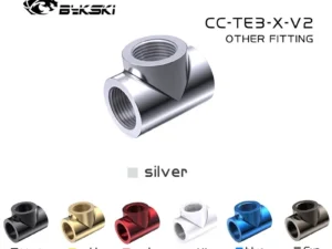 Bykski CC-TE3-X-V2,3-Way Split Fittings G1/4'' T-type Splitter Adapter Female Water Cooling Connector Multi-channel