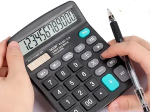 12-Digit Large LCD Display Calculator Standard Function Calculator with Solar & Battery Dual Power for Home Basic Desktop Office