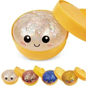 Simulation Food Dumpling Squishy Squeeze Ball Colorful Sensory Fidget Toy with Steamer for Stress Relief Home Desktop Decor Gift