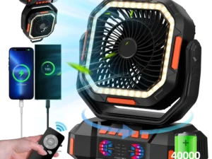 Rechargeable Portable camping Fan 40000mah 720° Rotating Hanging Fan Night Light Air Cooler Outdoor Camping Tent fans ventilador