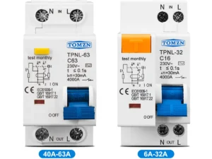 TOMZN TPNL DPNL 230V 1P+N Residual Current Circuit Breaker Over And Short Current Leakage Protection RCBO MCB
