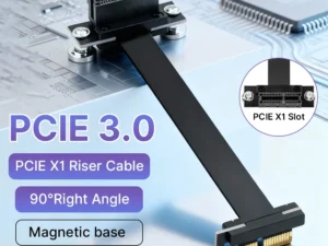 PCIE X1 Riser Cable 90 Degree Right Angle 8Gbps PCIe 3.0 X1 to X1 Extension Cable PCI Express 1x Riser Card Ribbon Extender