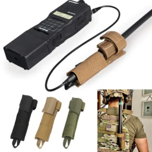 Tactical Radio Antenna Relocation Cable MOLLE Radio Fixing Pouch Holder PRC152/148 MBITR UV-13 PRO Plus Walkie Talkie Carrier