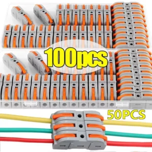 20/30/50/100 Pieces of Universal Lever-Type Cable Connectors, 1-to-1 Direct Connection Assembly Type, Electrical Connectors, Wire Terminals, Quick Connection