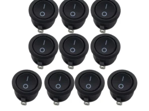 10Pcs SPST Snap-in ON-Off 2 Pin Round Snap Rocker Boat Switch Black AC 250V 6A 125V 10A for Household Appliances Replacement