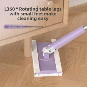 Mop,Floor Mop,Mop and Bucket Set,Spin Mop,Wall Mop,Automatic Cloth Changing Mini Mop, Automatic Cloth Changing Mop, Hands-Free 360° Rotating Head Small Flat Dust Mop(Purple,115cm)