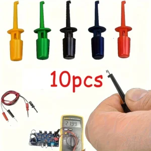 10Pcs Mini Single Test Hook Clip Test Probe For Electronic Testing IC Grabber Small Size Round Crocodile Clip Hook Test Clip