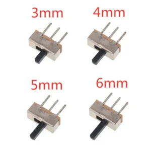 20Pcs SS12D00 Interruptor On-Off Mini Slide Switch 3pin 1P2T 2 Position High Quality Toggle Switch Handle Length:3MM/4MM/5MM/6MM