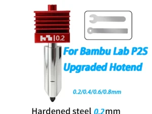 For Bambu Lab P2S Upgraded Hotend 0.2/0.4/0.6/0.8mm Hardened steel nozzle Replace Hot End Bambulab H2D H2S 3D Printer Print Head
