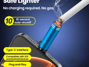 Type-C Mobile Cigarette Lighter Adapter With keychain Air Blowing Cigarette Lighter Safety Portable Cigarette Lighting Artifact