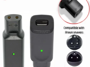 KVIFO 12V Type-C Shaver Adapter Charging Converter for Braun Series 3 5 7 9 Electric Shaver Machine with Charging Indicator