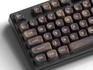 XVX MOA Profile Dark Walnut Wood Theme PBT Customs Dye Sub Keycaps for 61/87/104 Cherry MX Gaming Mechanical Keyboard 130 Keys