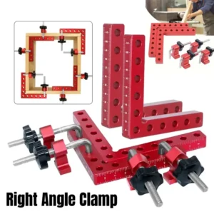 1 Set 90 Degree Premium Aluminum Alloy Metal Corner Clamps For Woodworking Positioning Fixed Right Angle Clamp Hand Tool