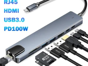 USB 3.0 Type C HUB USB C Docking Station to HDMI 4K 30HZ Type C to RJ45 100Mbps Ethernet Adapter VGA Extender Headphone PD 100W