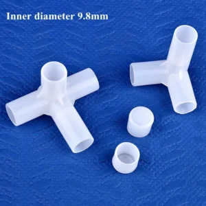 2-30Pcs Inner Dia 9.8mm Plant Support Connector Tee Four Way Joint Pipe Adapter Wardrobe Fittings Shelf DIY Yard & Garden Decors