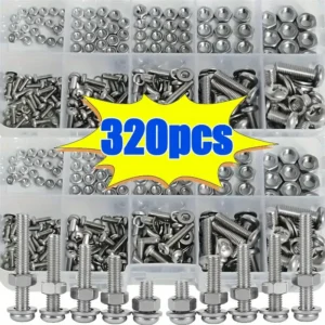 Hex Nuts and Bolt Set - 320 pieces/120 pieces, durable M2 - M5 metric size, universal hardware kit for DIY projects and repairs