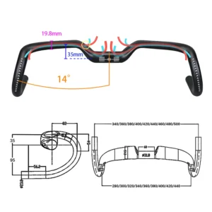 New Gravel 14degrees Carbon Fibre Bicycle Handle T1000 Bike Handlebar Ultra Light 28 30 32 34 36 38 40 42 44cm Drop Handlebar