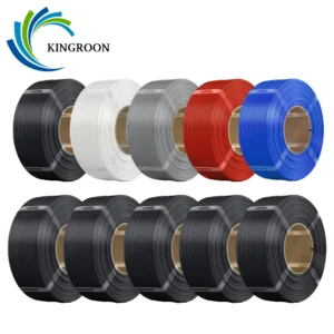 KINGROON No-Spool PLA Filament 1.75mm 10KG (22LBS) , 3D Printer Material PLA Refill For Bambu or DIY Reusable Spools, 10 Rolls