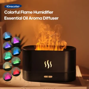 Kinscoter Aroma Diffuser Air Humidifier Ultrasonic Cool Mist Maker Fogger Led Essential Oil Flame Lamp Difusor