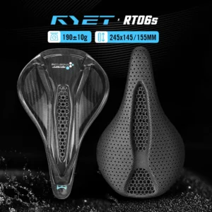 RYET Carbon 3D Printed Saddle 145/155MM 190g 7*9 Bike Seating For Men Women Triathlon Road MTB Mountain Gravel Cycling Parts