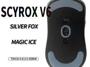 UnusualWaySports Mouse Skates Feet Scyrox V6 S Cambered Surface PTFE Anti Collapse Magic Ice Black Silver Fox